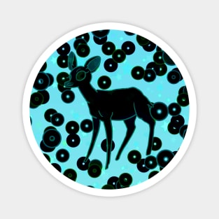 BLACK FAWN BLUE BACKGROUND Magnet